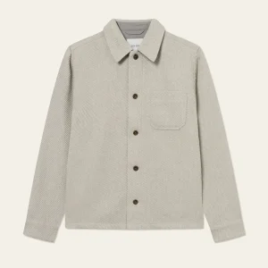 Les Deux Hamilton Twill Wool Overshirt Snow Melange