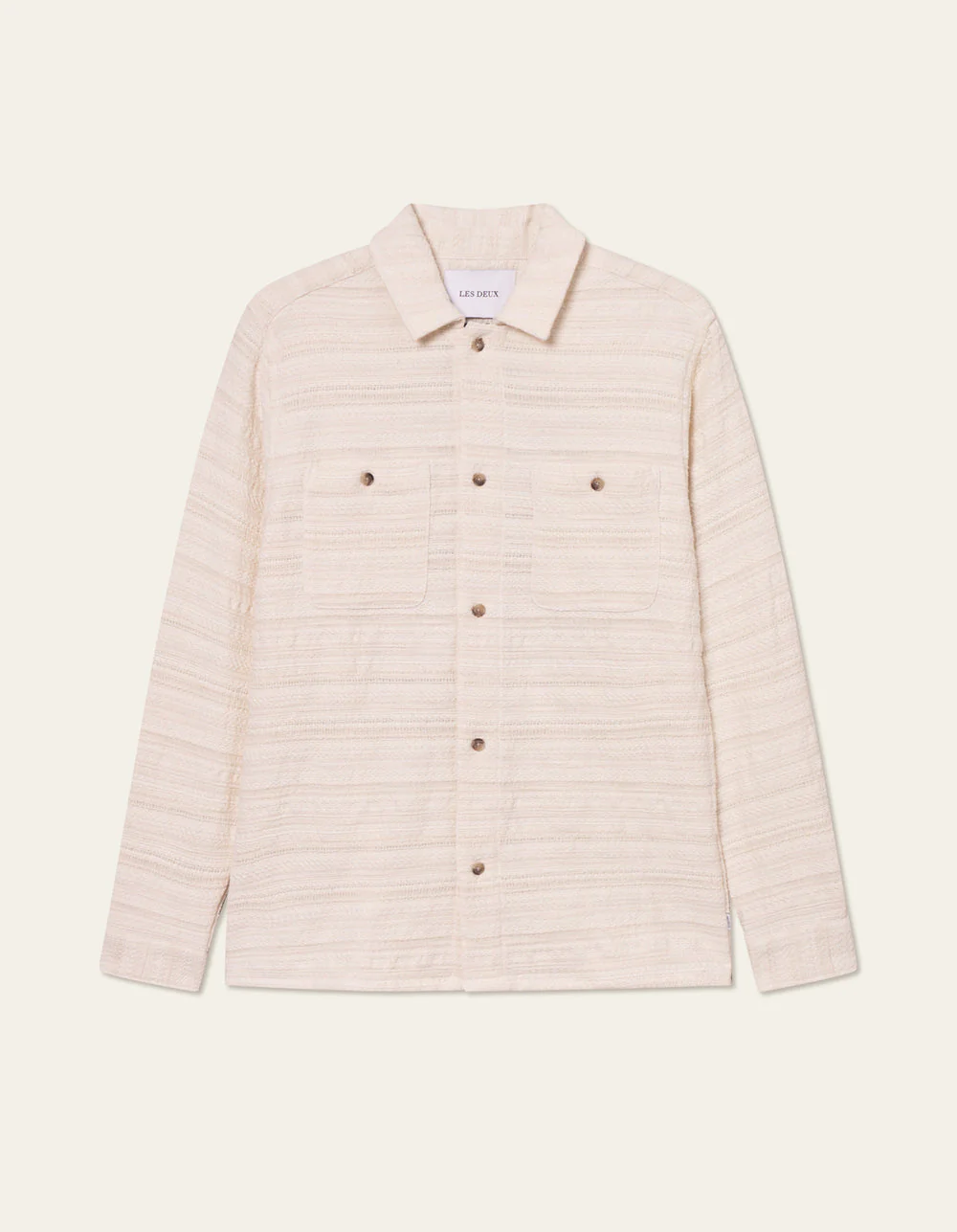 Les Deux Jonas Strctrd Stripe Overshirt Yvory – Image 2
