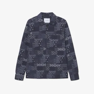Les Deux Layton Cntrst Jcqrd Overshirt D Blue