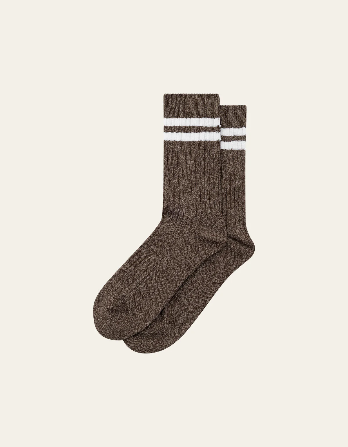 Les Deux Striped Melange Socks Slate Brown