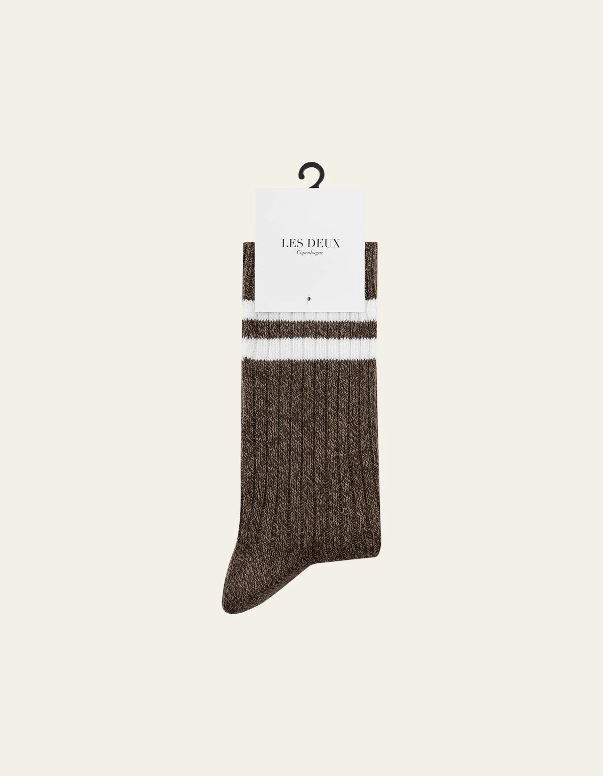 Les Deux Striped Melange Socks Slate Brown – Image 3