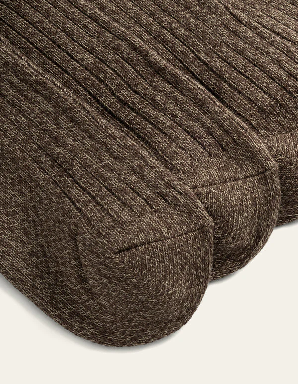 Les Deux Striped Melange Socks Slate Brown – Image 5