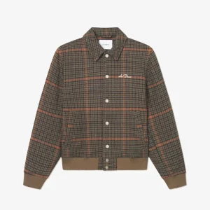 Les Deux Varsity Houndstooth Jacket Teak Brown
