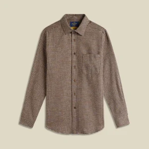 Portuguese Flannel ABSTRACT PIED POULE FLANNEL SHIRT Navy