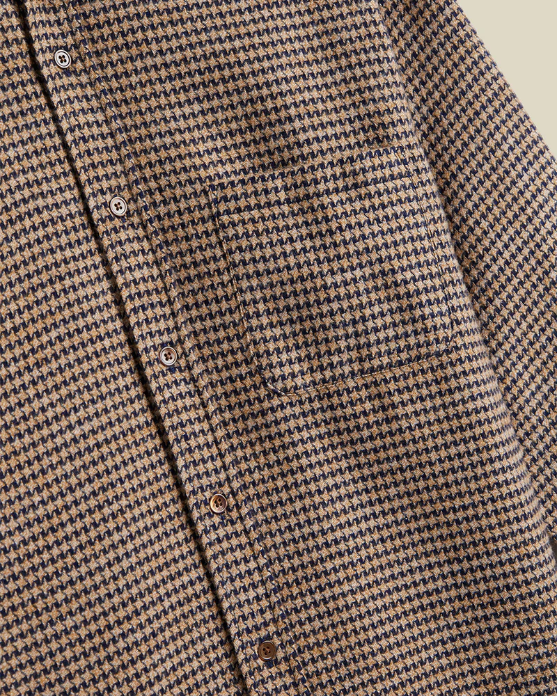 Portuguese Flannel ABSTRACT PIED POULE FLANNEL SHIRT Navy – Image 4