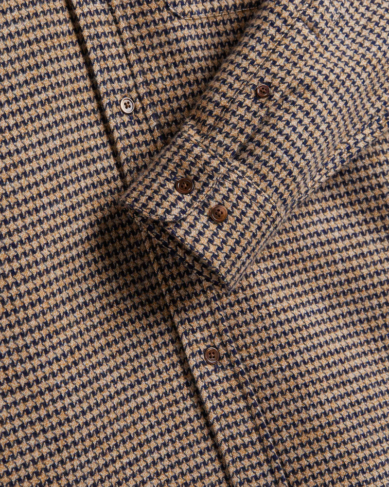 Portuguese Flannel ABSTRACT PIED POULE FLANNEL SHIRT Navy – Image 5