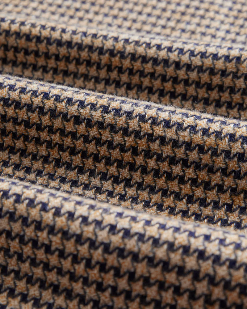 Portuguese Flannel ABSTRACT PIED POULE FLANNEL SHIRT Navy – Image 6