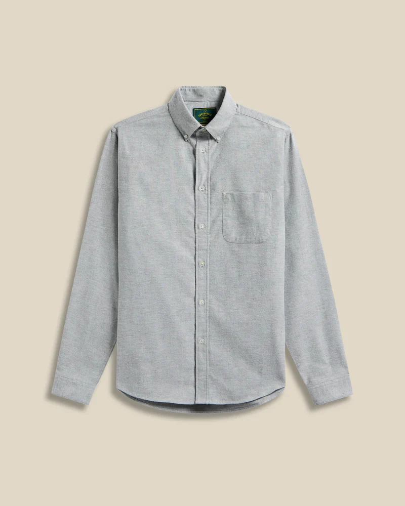 Portuguese Flannel BRUSHED OXFORD L/S SHIRT Green – Image 2