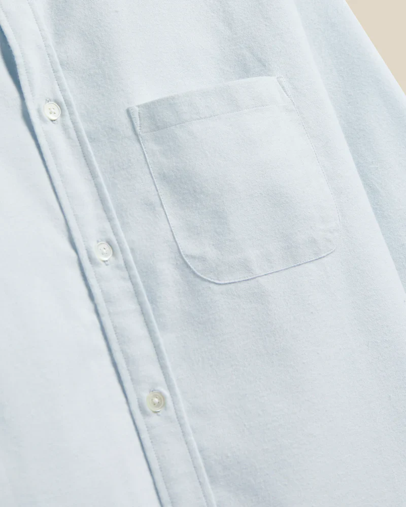 Portuguese Flannel BRUSHED OXFORD L/S SHIRT Light Blue – Image 4