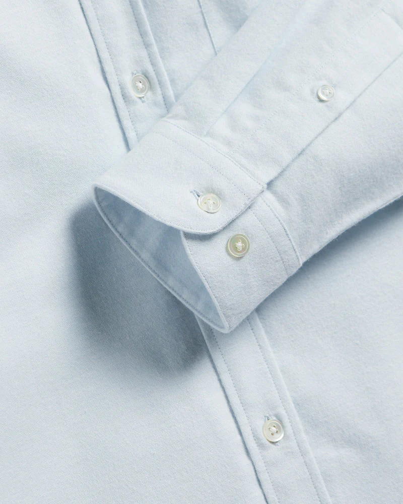 Portuguese Flannel BRUSHED OXFORD L/S SHIRT Light Blue – Image 5
