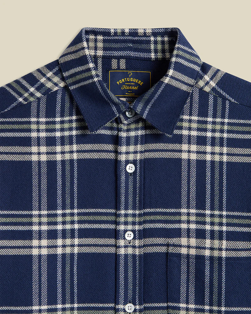 Portuguese Flannel FRONT L/S SHIRT Navy – Image 3