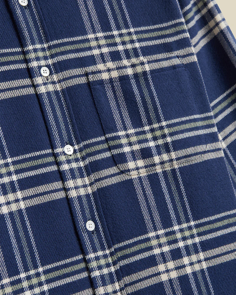 Portuguese Flannel FRONT L/S SHIRT Navy – Image 4