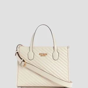 Cabas / Shopping Guess Silvana 2 Comp Tote Bone QV866522