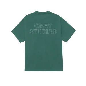 T SHIRT OBEY STUDIOS OUTLINE Pigment Rain Forest