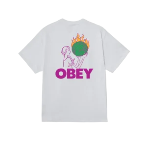T SHIRT OBEY WORLD IN FLAMES White