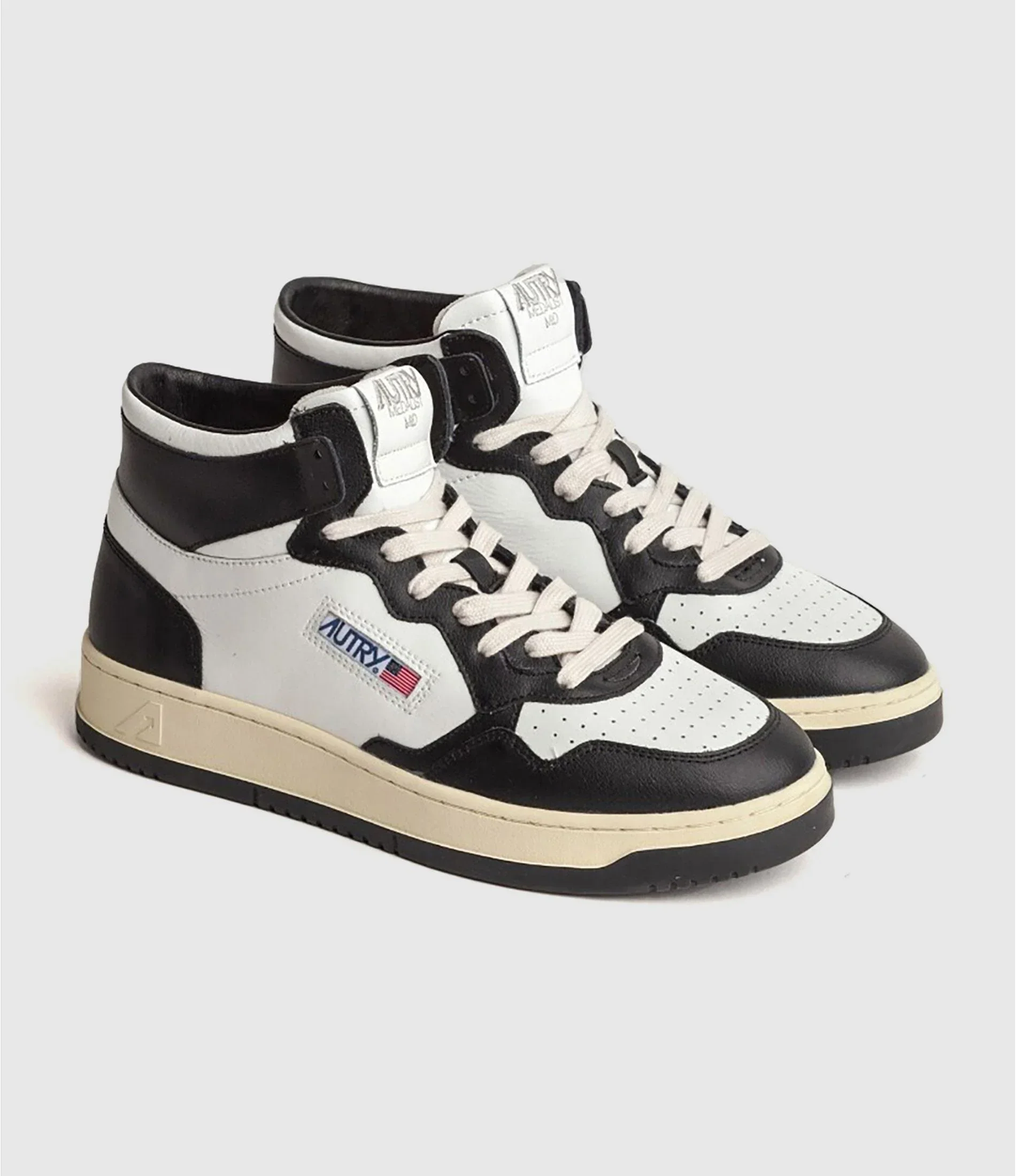 Autry MEDALIST MID Cuir Blanc et Noir – Image 4