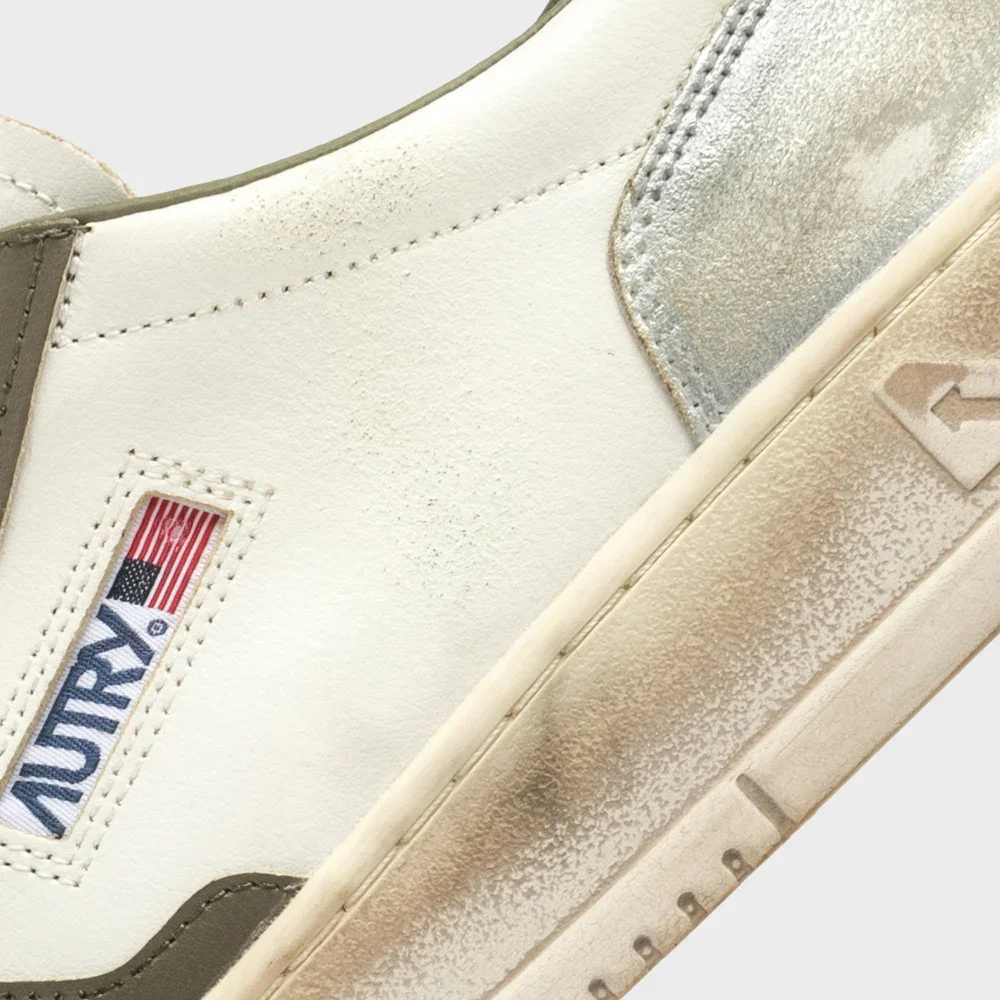 Autry SUPER VINTAGE LOW Blanc Vert Et Silver – Image 4