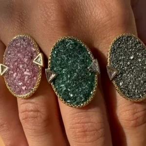 Bague Osiris - rubis, fuschite ou pyrite - Lo et Ma