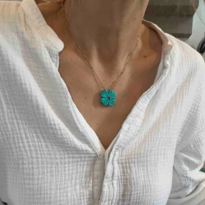 Collier Flower Turquoise - Le Monde est Stone