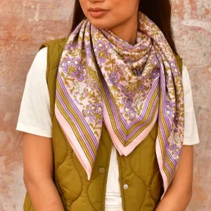 Grand foulard Constantine rose