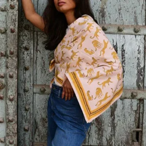 Grand foulard Fauve rose