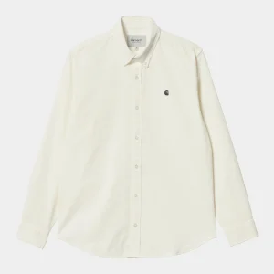 Chemise Carhartt Wip MADISON FINE CORD L/S SHIRT Wax Black