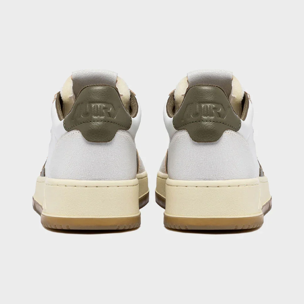 Autry MEDALIST LOW Cuir Crack Blanc et CRVT – Image 4