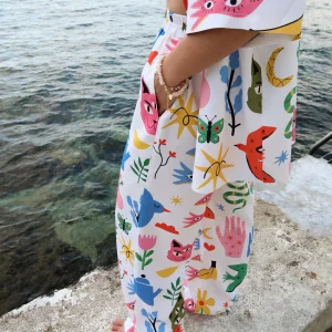 Pantalon avec imprimés couleurs