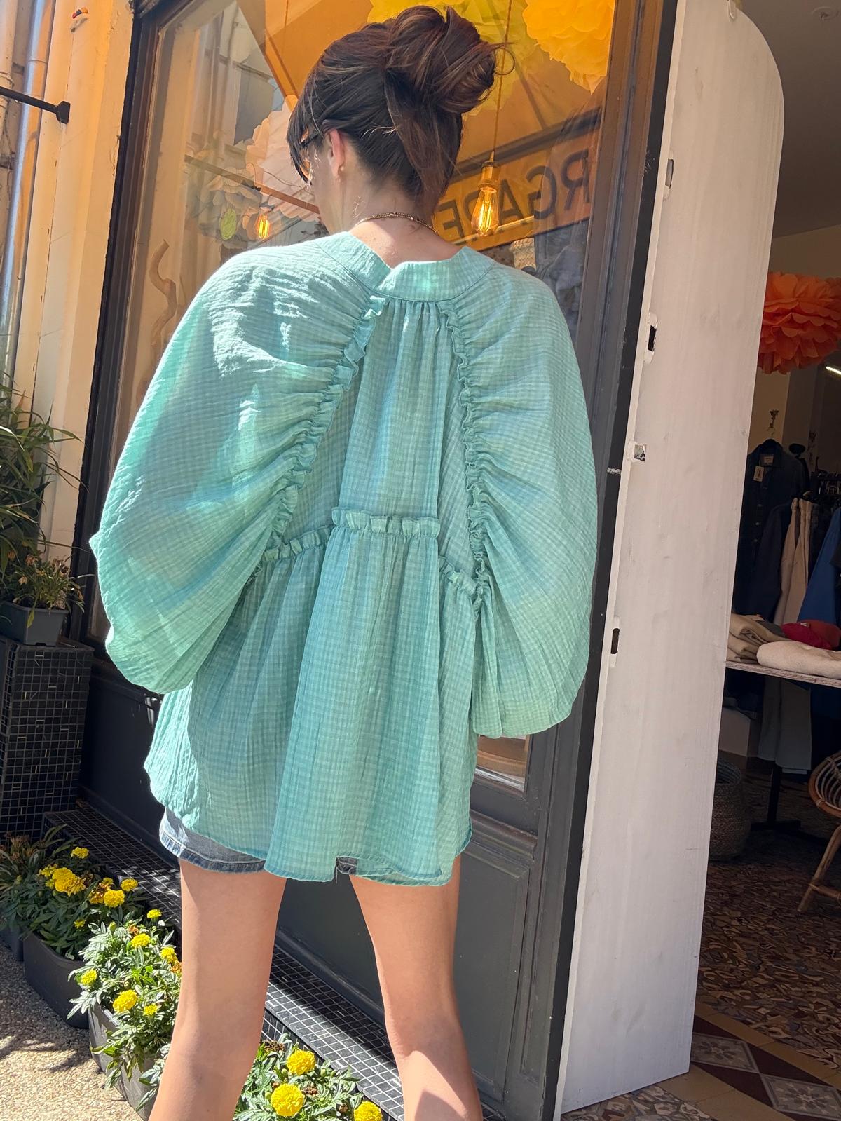 Chemise oversize Madrague vert d'eau – Image 4