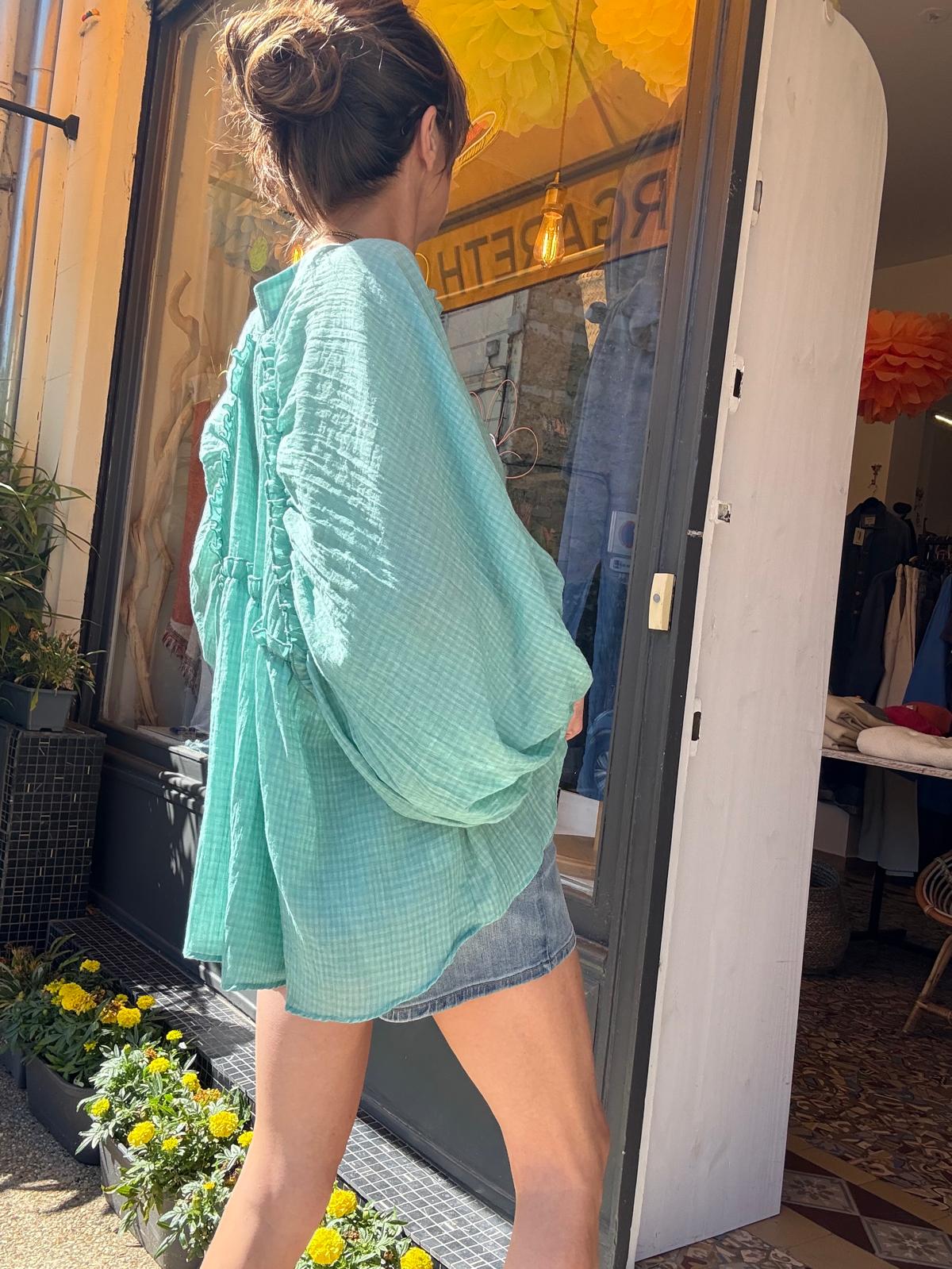 Chemise oversize Madrague vert d'eau – Image 7