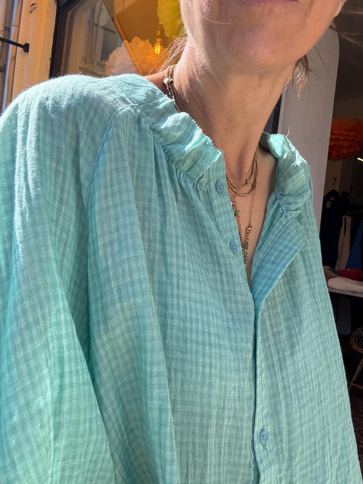 Chemise oversize Madrague vert d'eau – Image 6