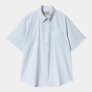 Chemise Carhartt Wip PHELPS S/S SHIRT Blue Bird