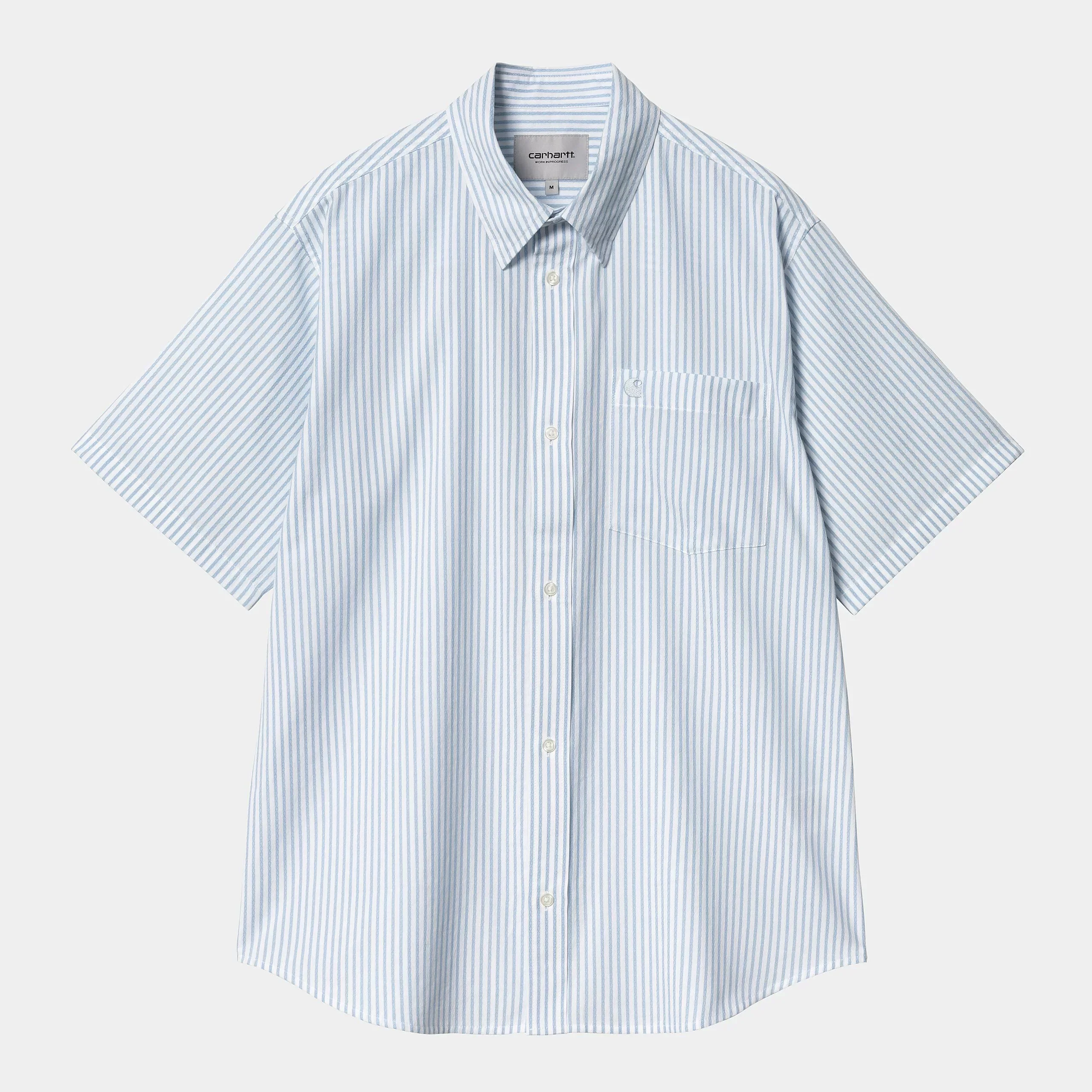 Chemise Carhartt Wip PHELPS S/S SHIRT Blue Bird