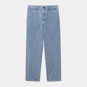 Jean Carhartt Wip SINGLE KNEE PANT Blue stone Bleached