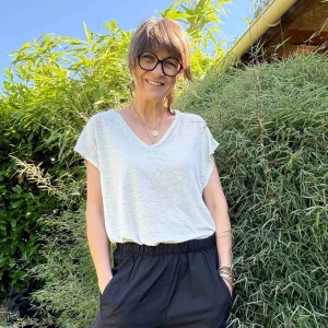 T-shirt en lin léger Adélie - sable ou chocolat