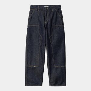 W BRANDON DOUBLE KNEE PANT Blue Rinsed