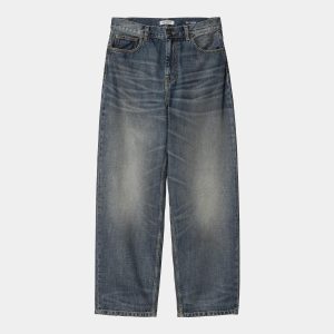 W BRANDON PANT Blue Worn Used Wash