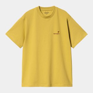 W AMERICAN SCRIPT S/S TEE Golden Olive